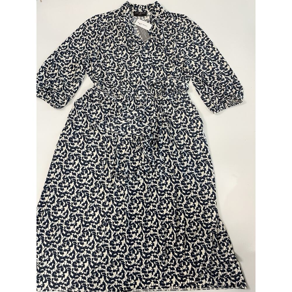 NWT Lane Bryant Floral Jersey Dress Blue And White Size 18/20 - Picture 2 of 9
